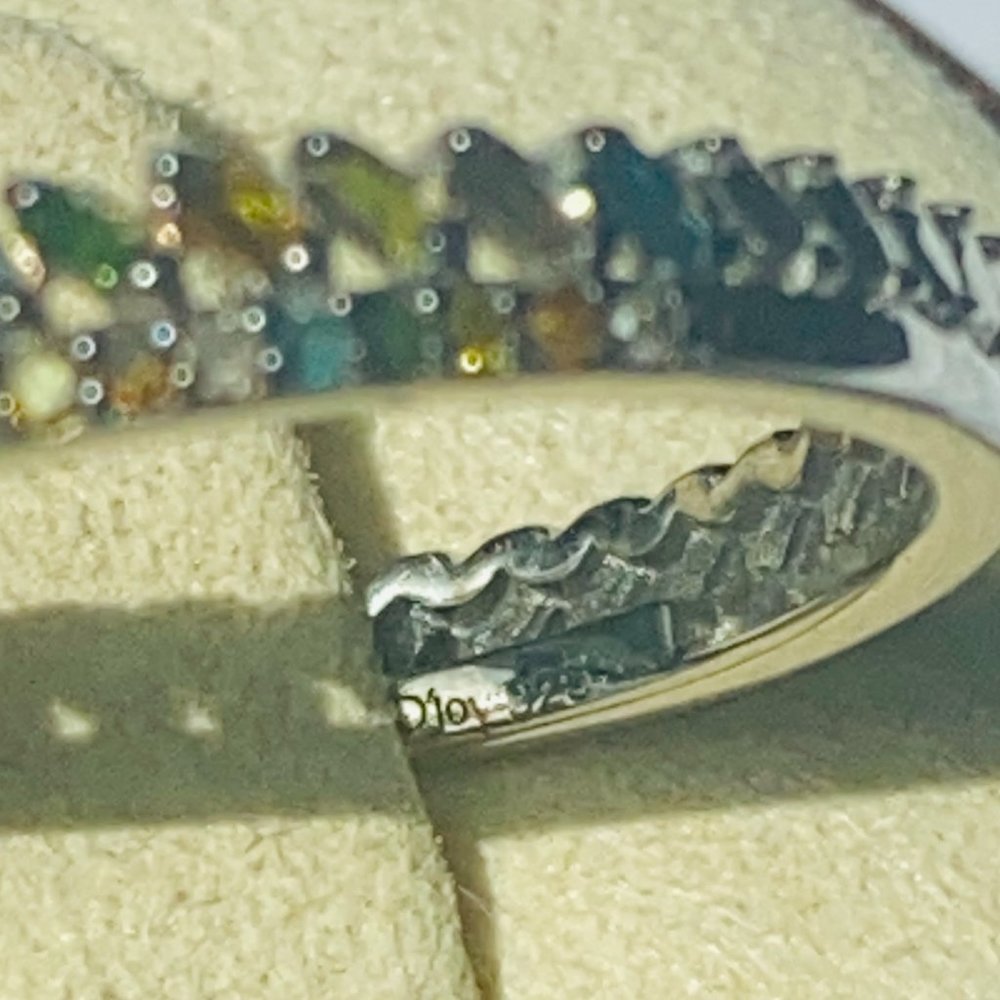 Natural Multi Diamond 0.25 ctw Stackable Band Ring Platinum Over Sterling Silver - Picture 3 of 7